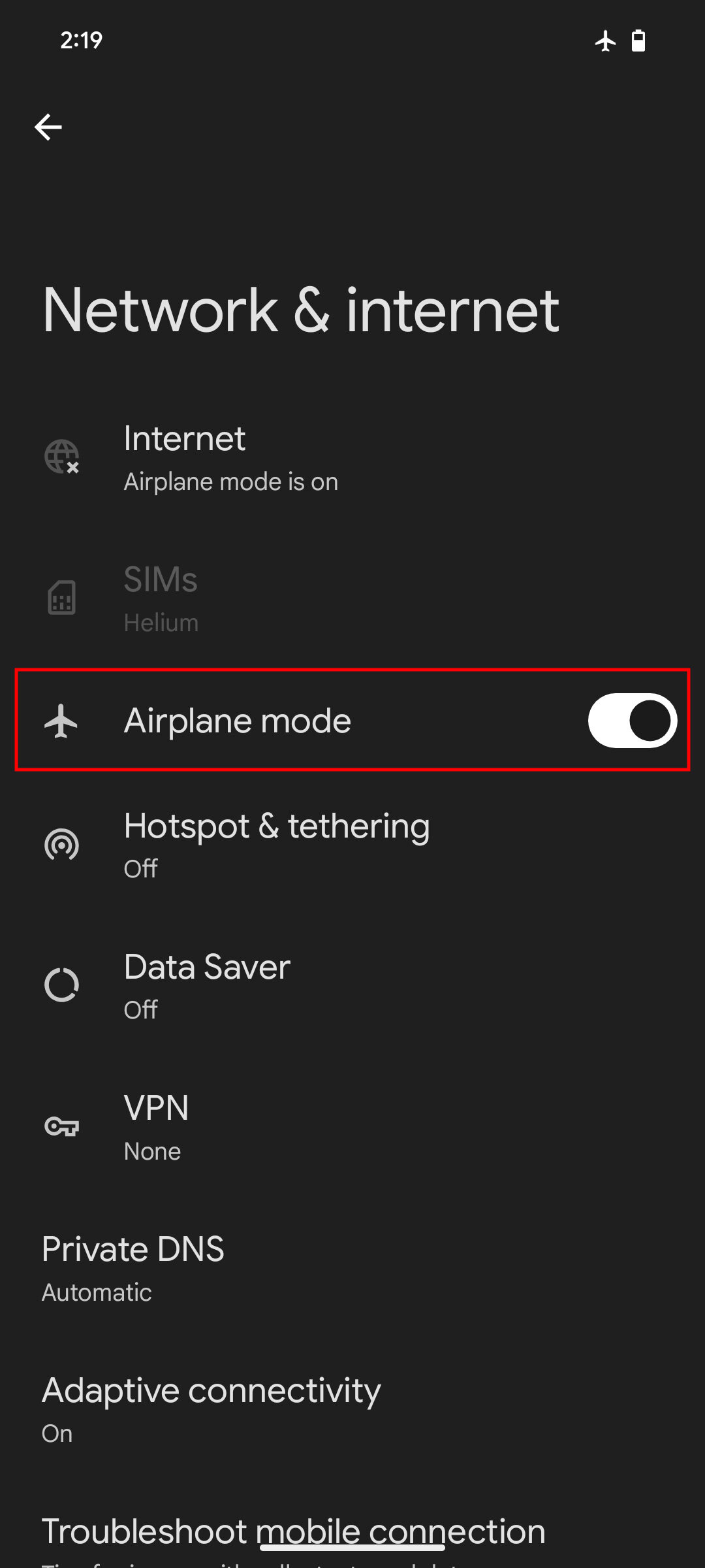 How to turn off Airplane Mode on Android 16 2