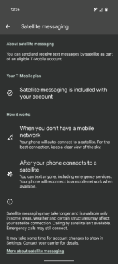 I got T-Mobile's satellite messaging on my Pixel, it's surprisingly