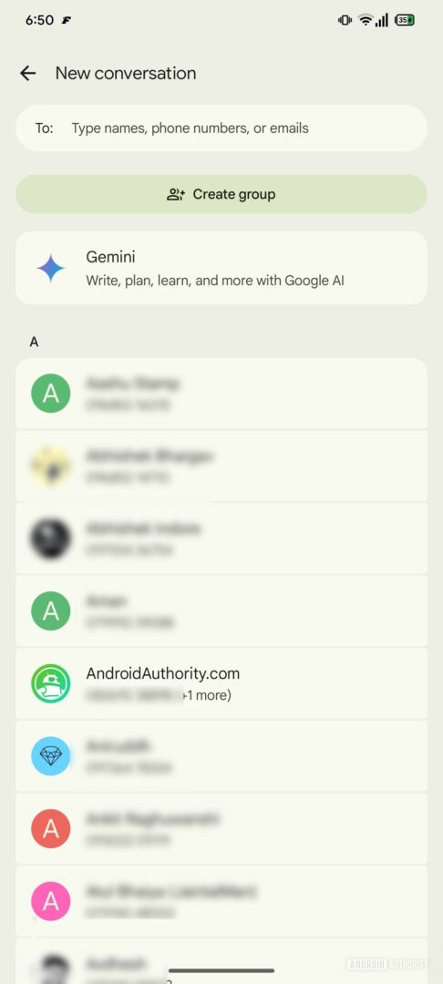 This is the new Start chat interface from the upcoming Google Messages ...