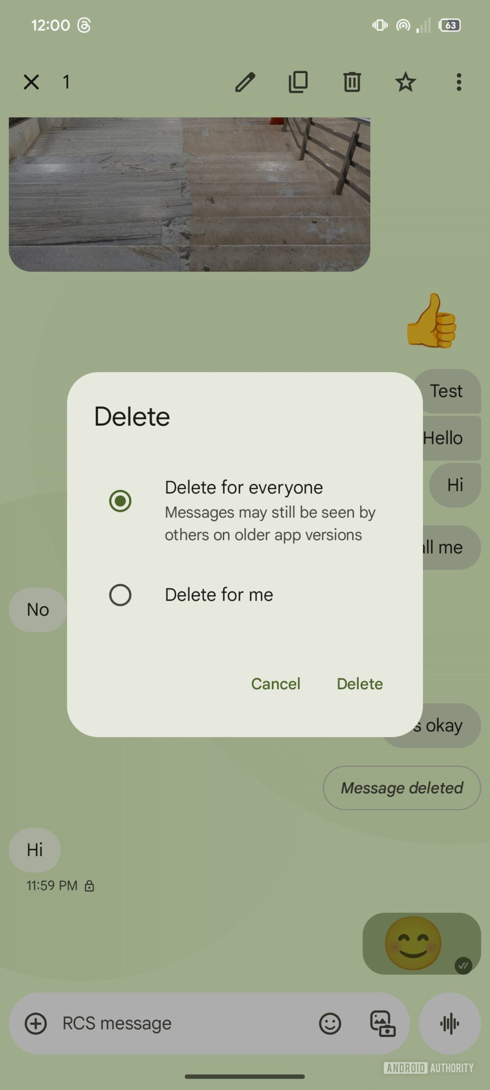 Here's how Google Messages will let you delete sent RCS texts Android(02)