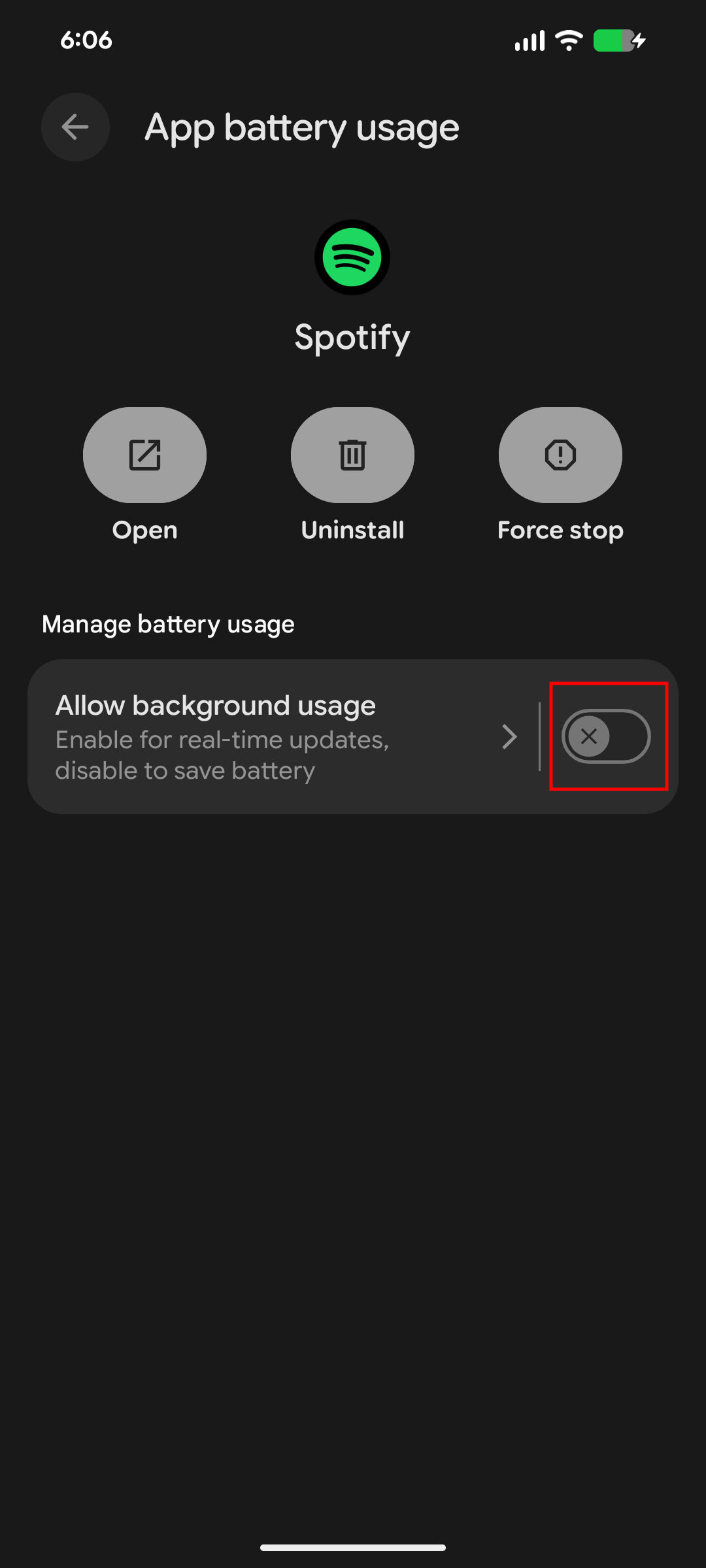 How to turn off background activity on Android 16 4