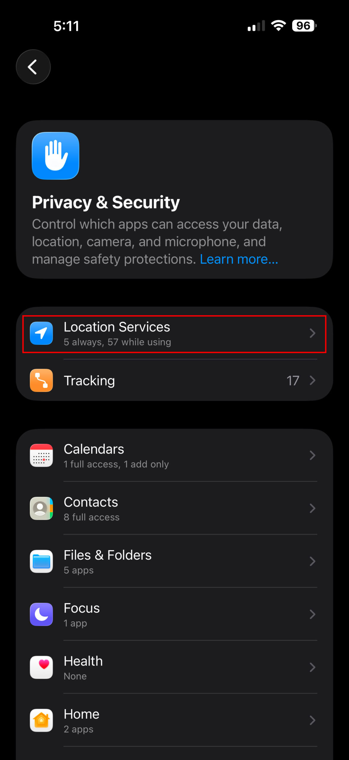 How to turn off location services on iOS 26 2