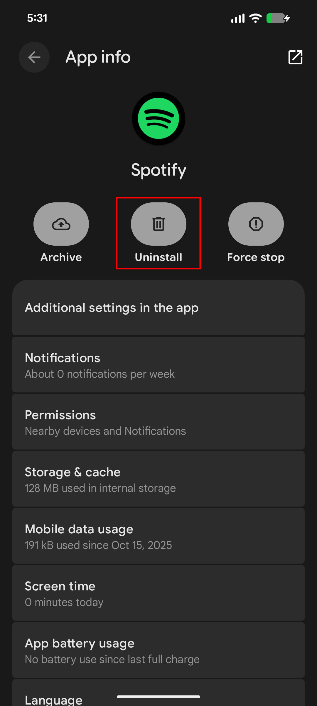 How to uninstall an app on Android 16 3