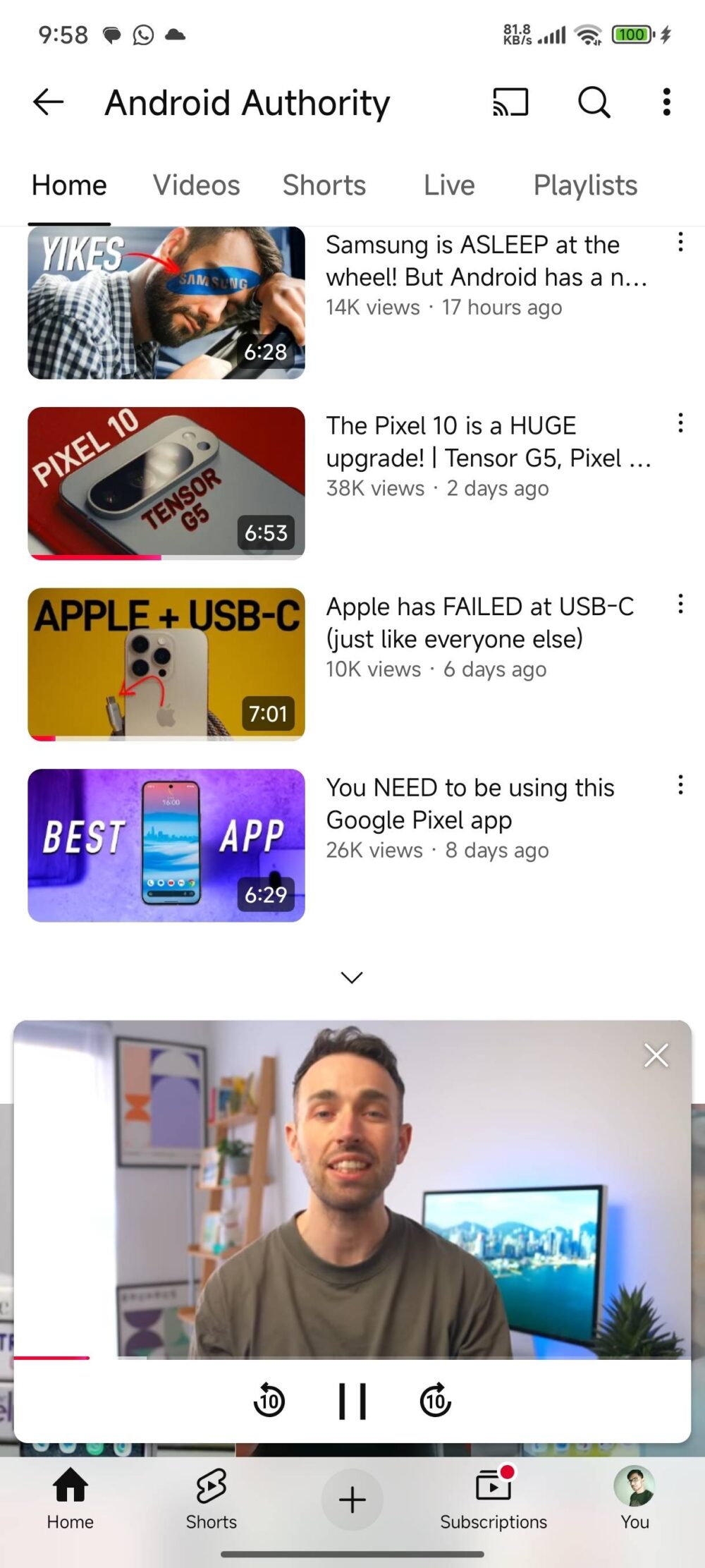 YouTube isn't done tinkering with its floating mini player on Android
