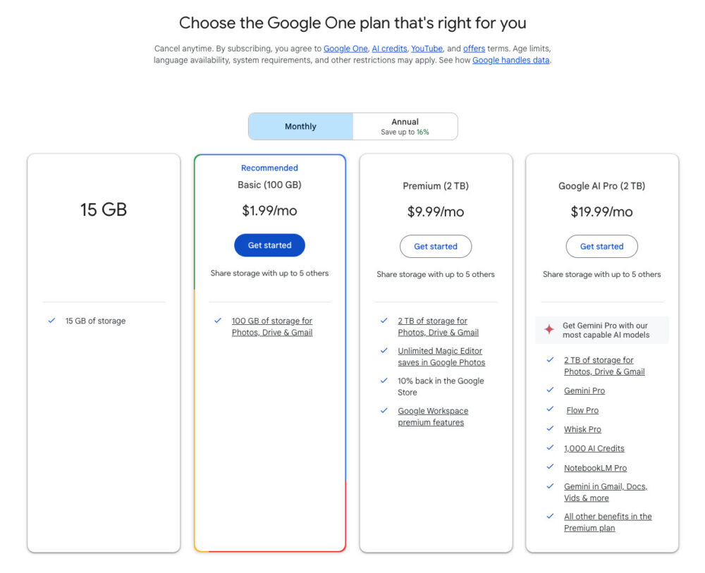 Google One plans are a mess, and Google needs to fix them