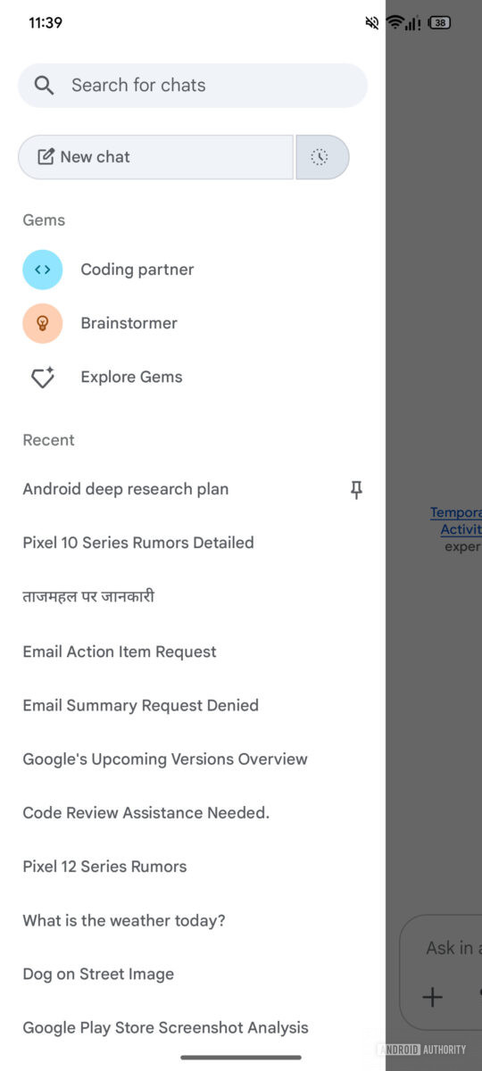 ALL OF MY GEMINI CHAT HISTORY COMPLETELY DISAPPEARED TODAY WITHOUT visual data 5