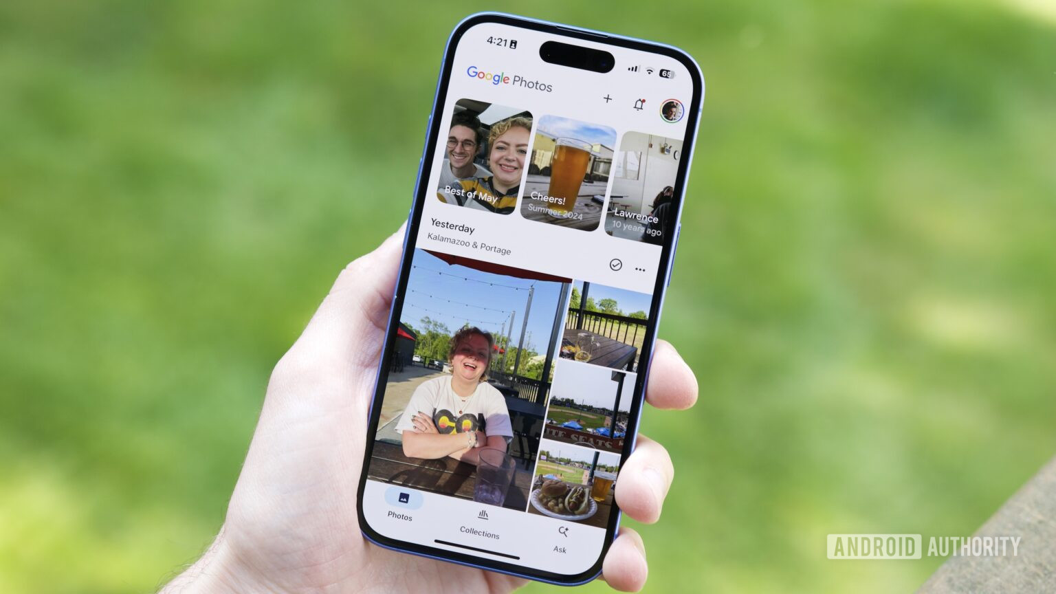 Google Photos app running on an iPhone.