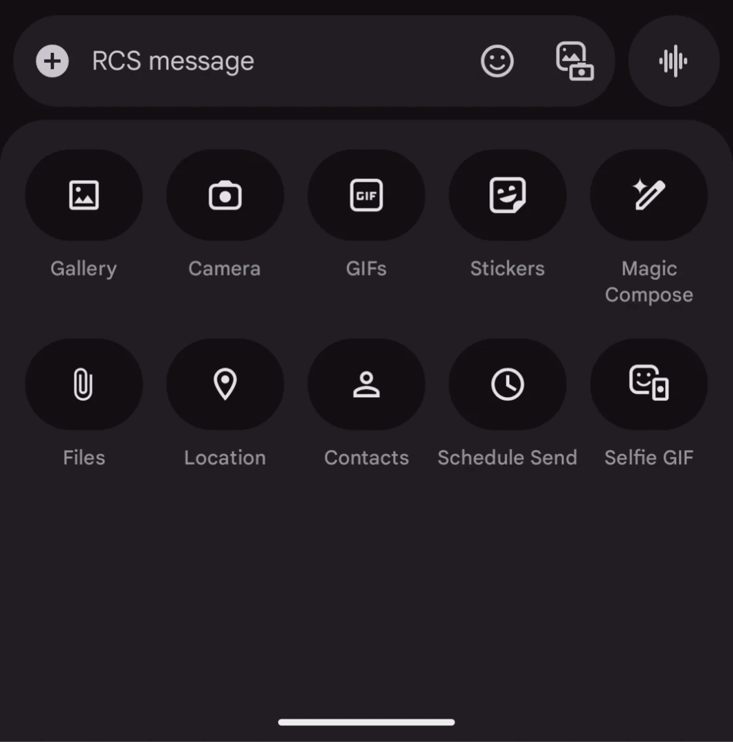 Google Messages is splitting Gallery and Camera into separate options