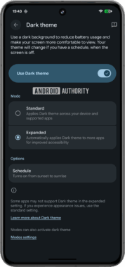Android's new 'Expanded' dark mode darkens apps without a dark theme