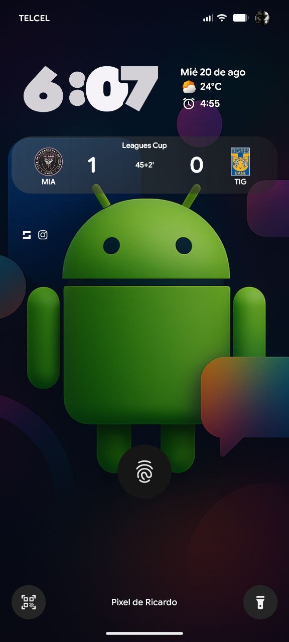 At a Glance widget sports card Telegram user Ricardo