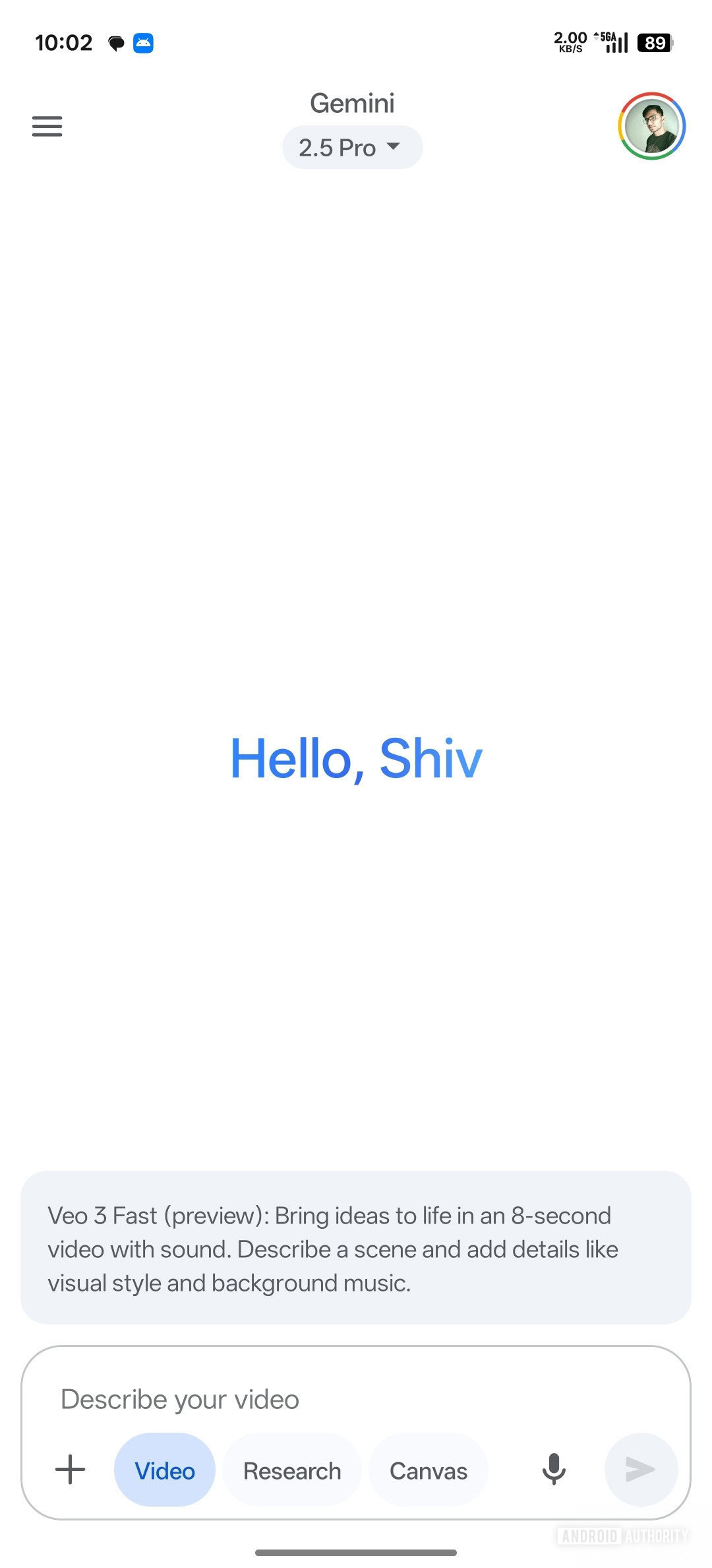 Gemini video gen model current UI AssembleDebug