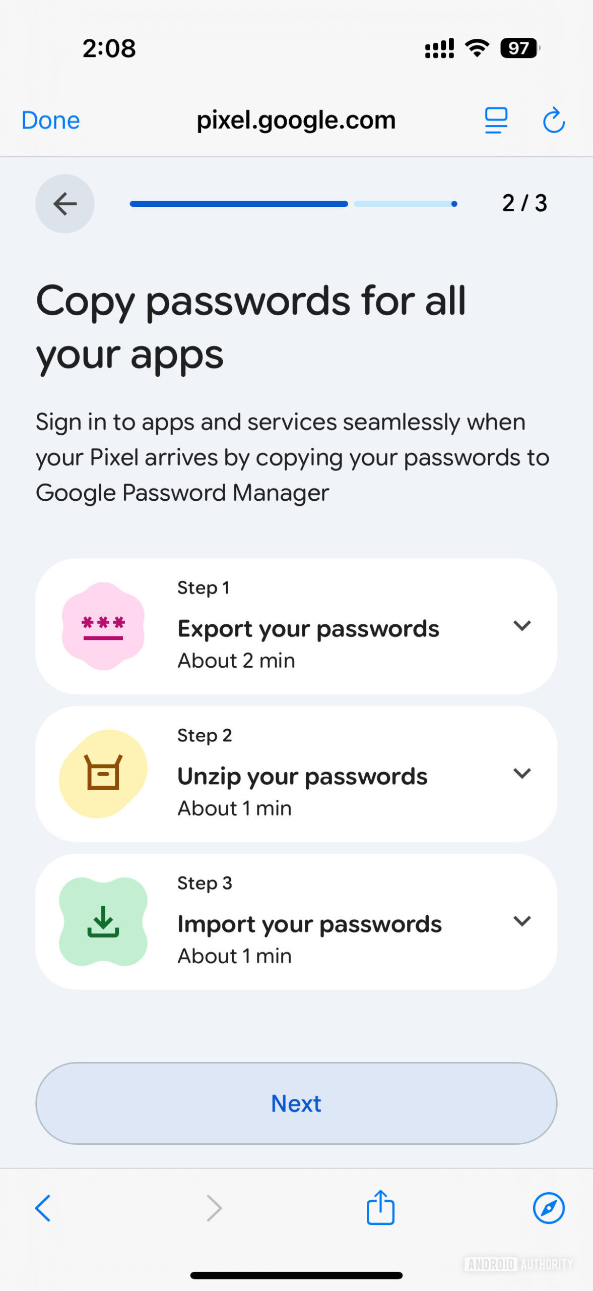 Google Head Start tool passwords 1