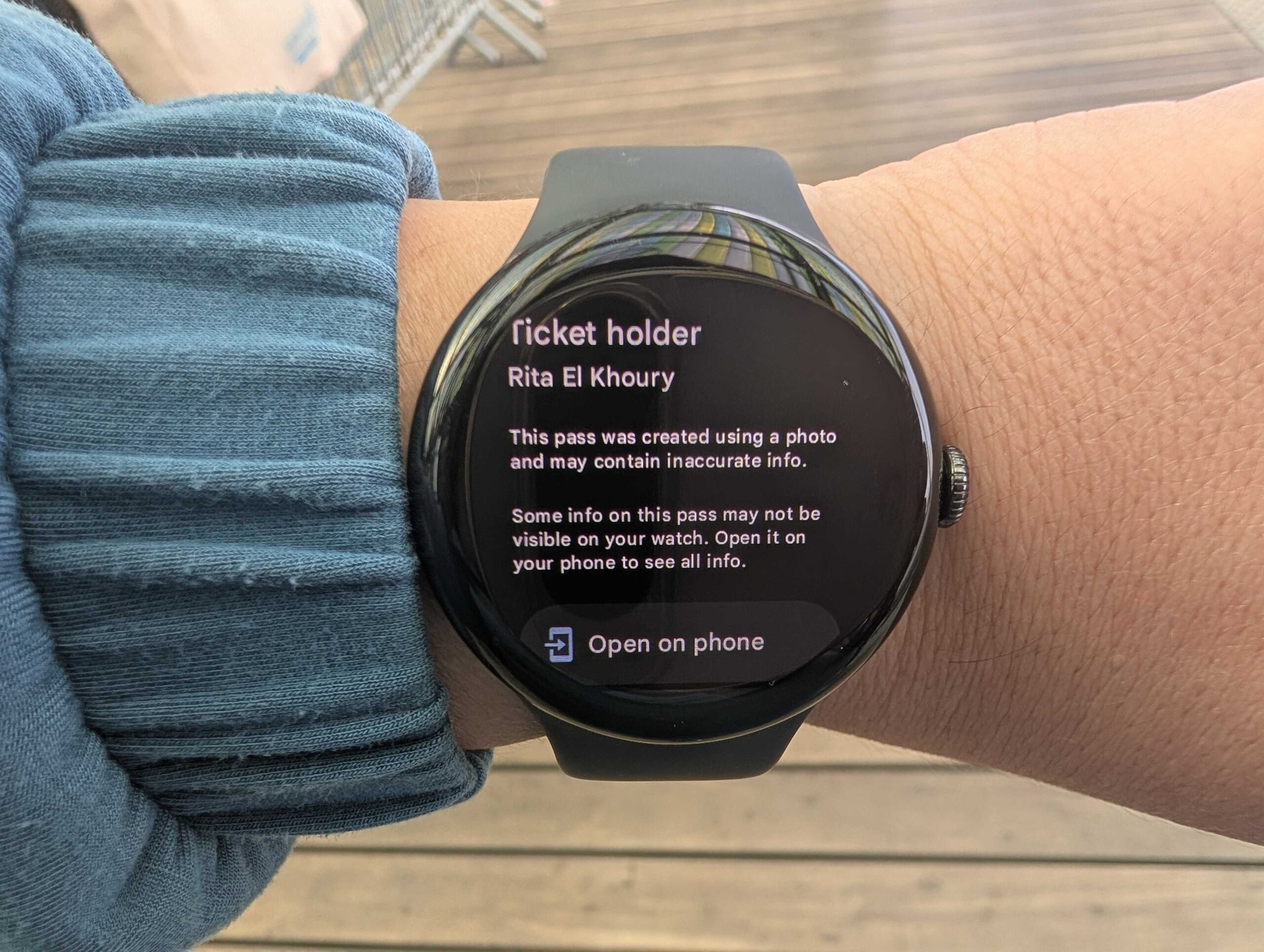 Google Wallet Custom Pass on Pixel Watch 3 Example 4