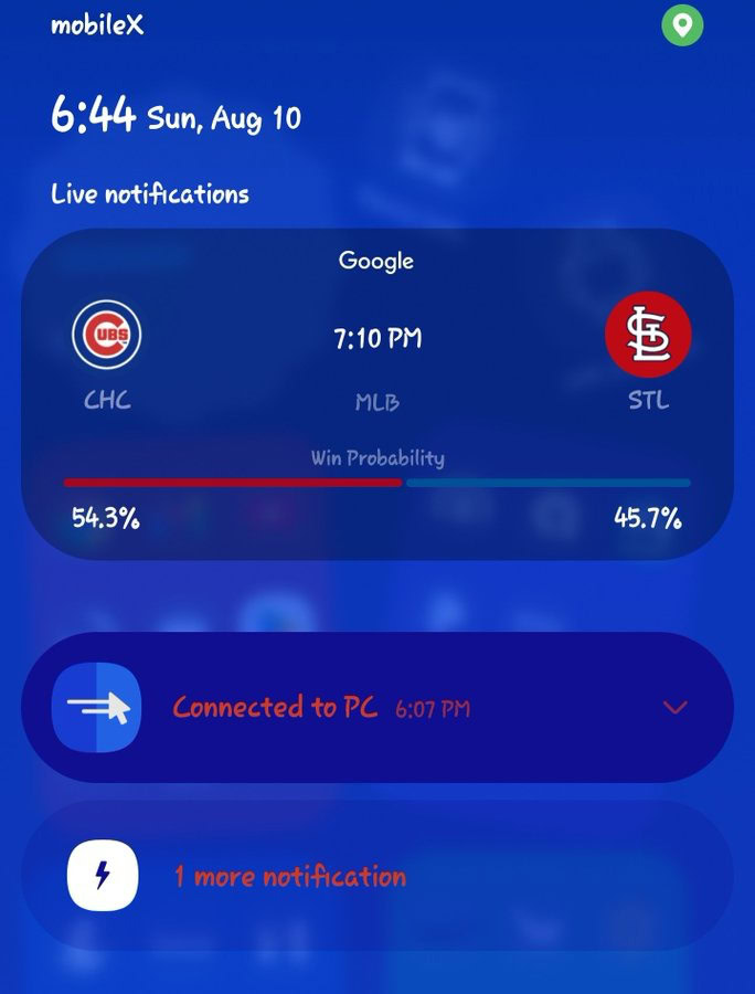 Samsung Now Bar win probability twitter F15Mechanic63