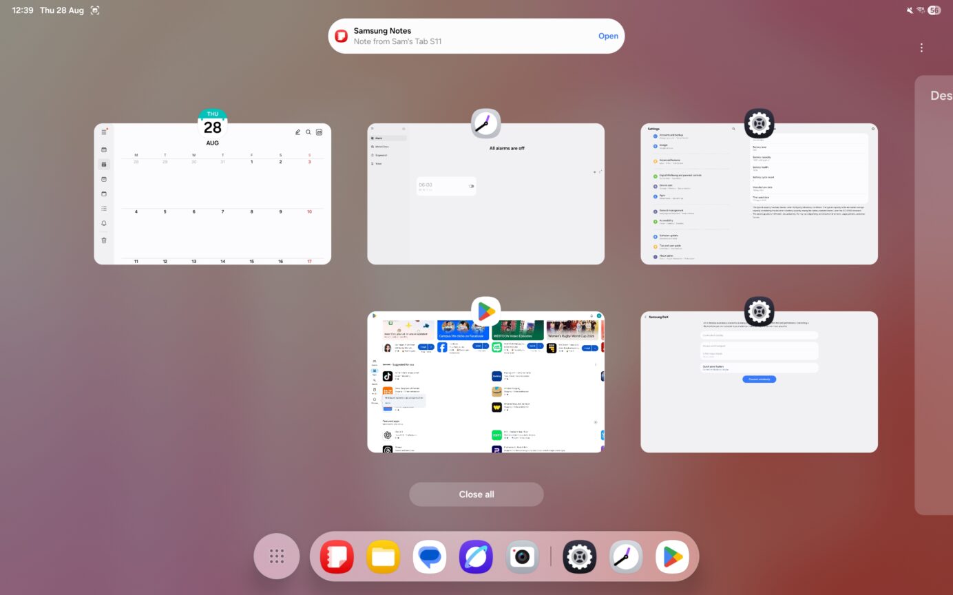 One UI 8 on the Galaxy Tab S11 removes DeX's desktop mode