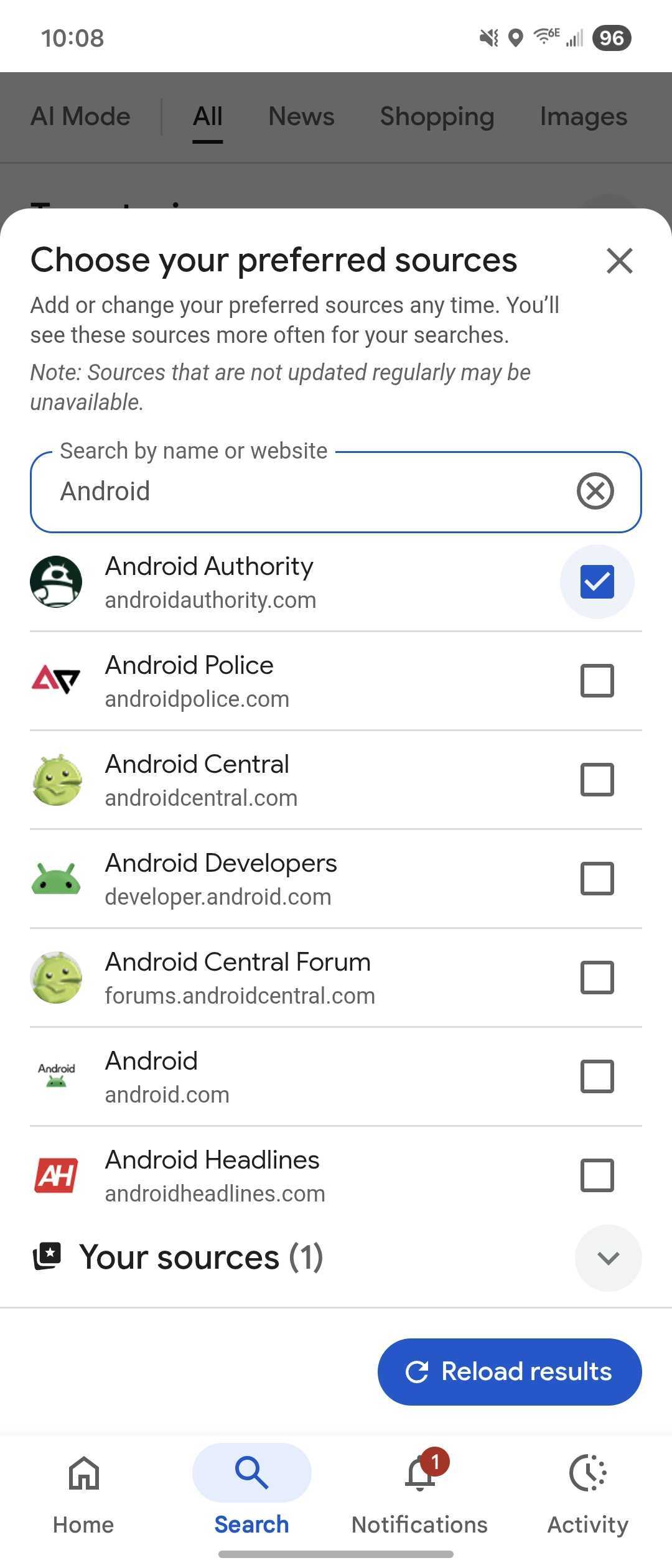 android authority google search preferred source 2