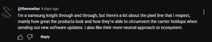 cscottbrown YouTube Channel Comment Pixel vs Samsung (1)