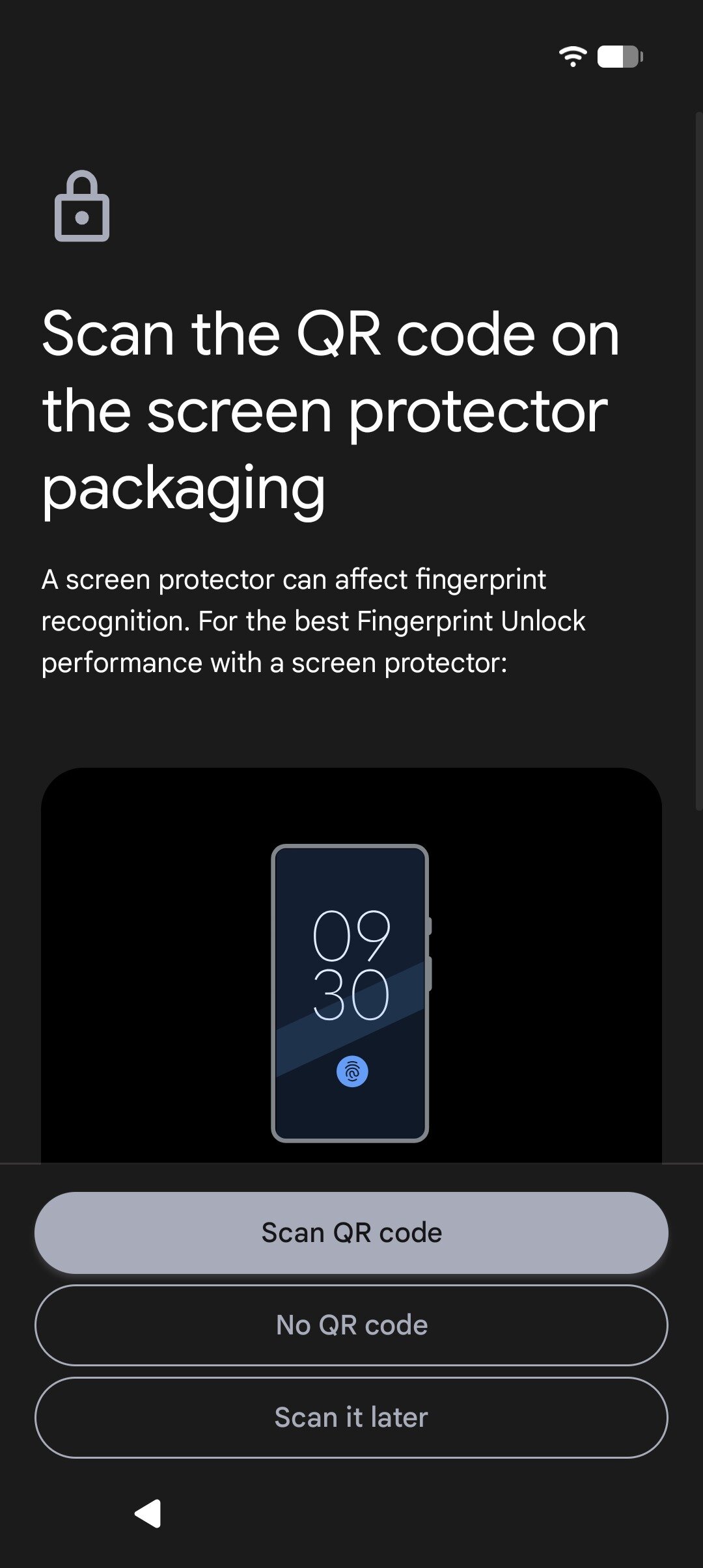 google pixel 10 fingerprint scanner screen protector QR code scan