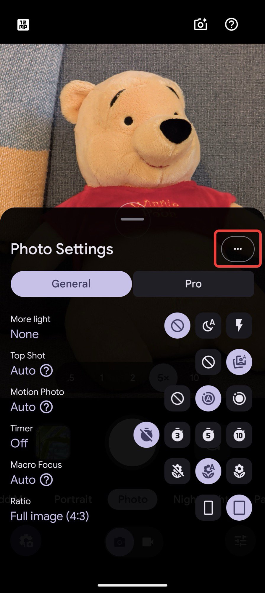 google pixel 10 pro screenshot camera app photo settings