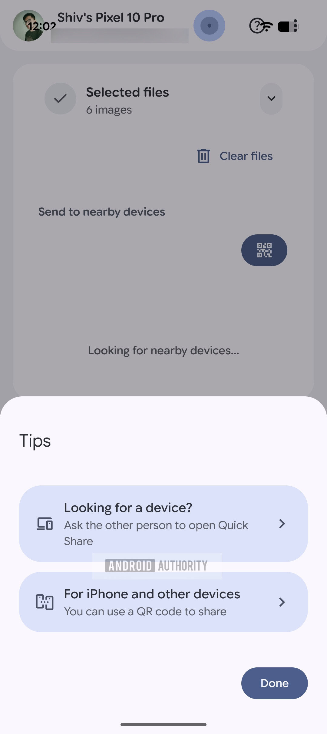 Google Quick Share iPhone sharing AssembleDebug 1