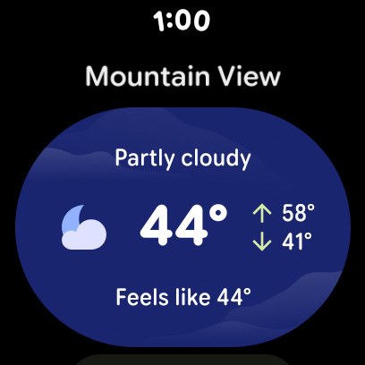 Pixel Weather on Wear OS 5