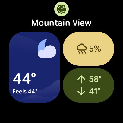 Pixel Weather on Wear OS