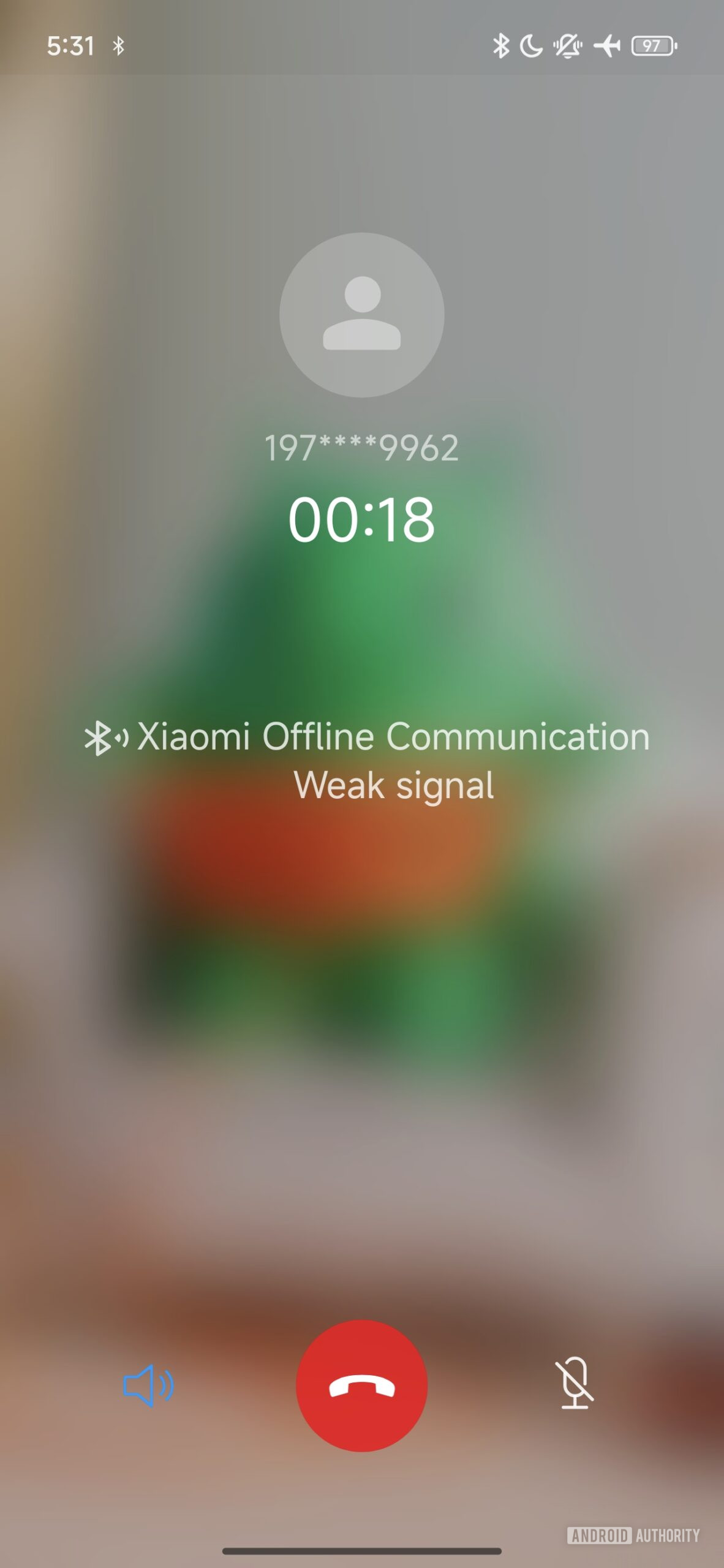 Screenshot of Xiaomi Offline Communication calling screen