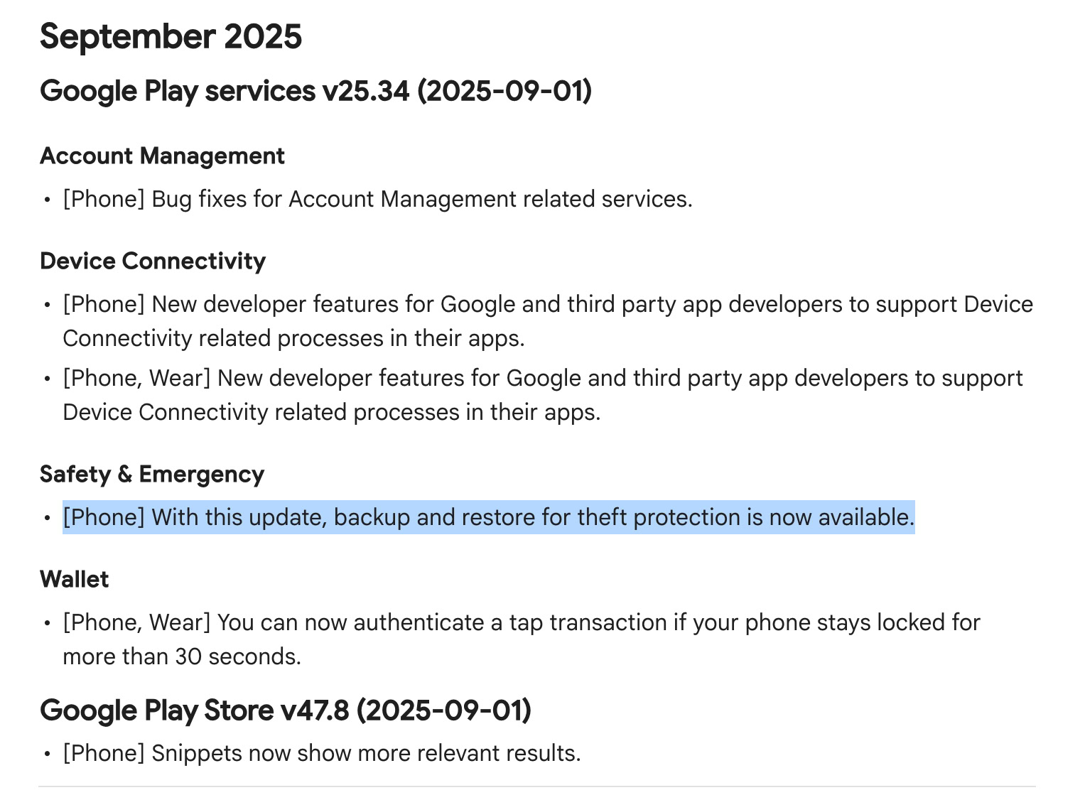September Google play services update September Google play services update