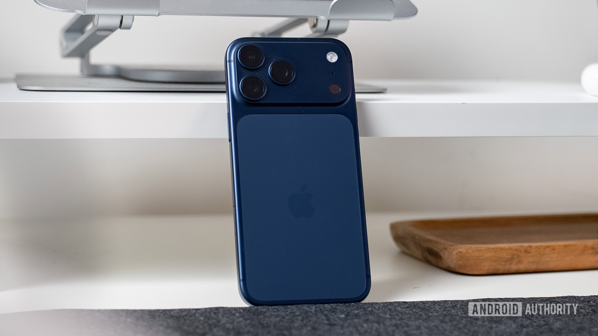 iPhone 17 Pro Max Deep Blue rear side on