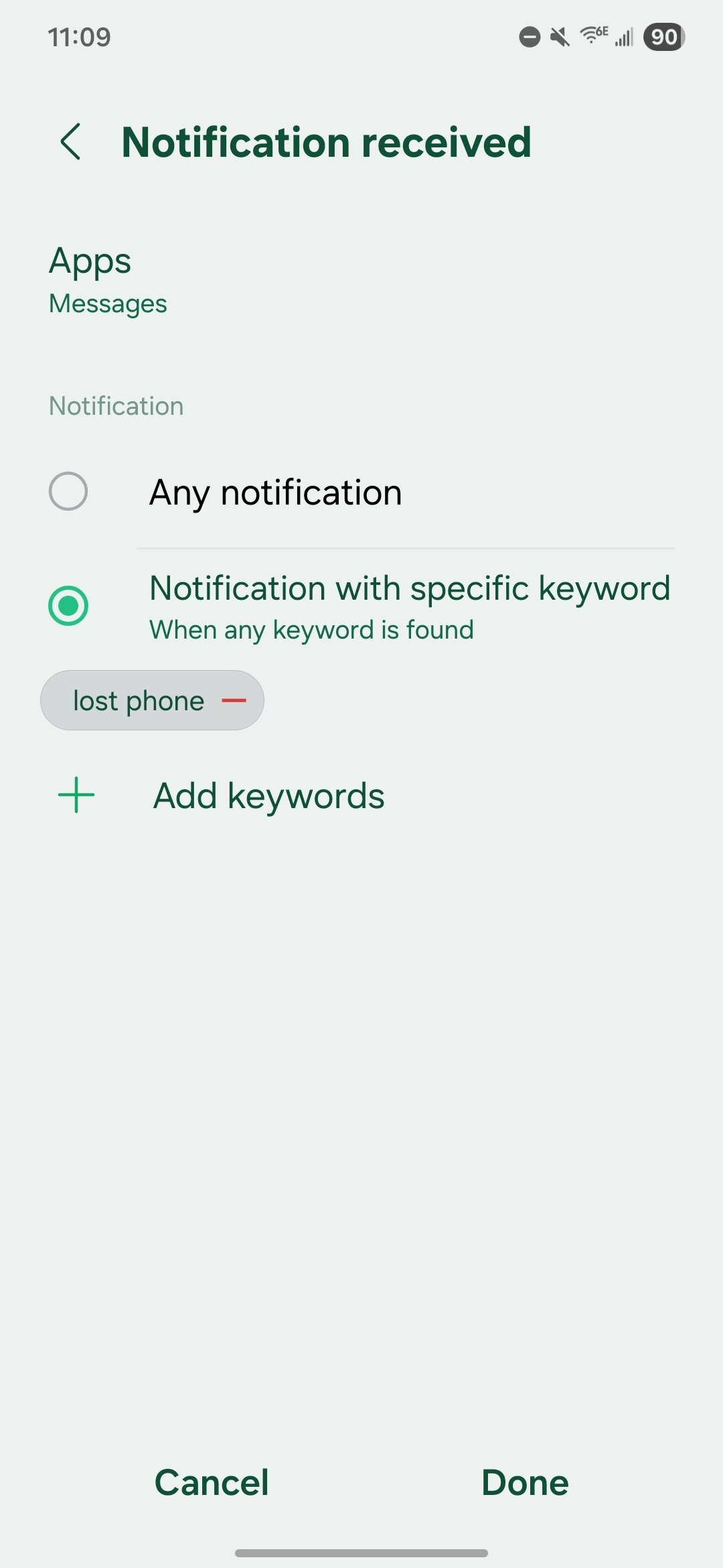 Setting up Samsung Routines to find a lost phone.
