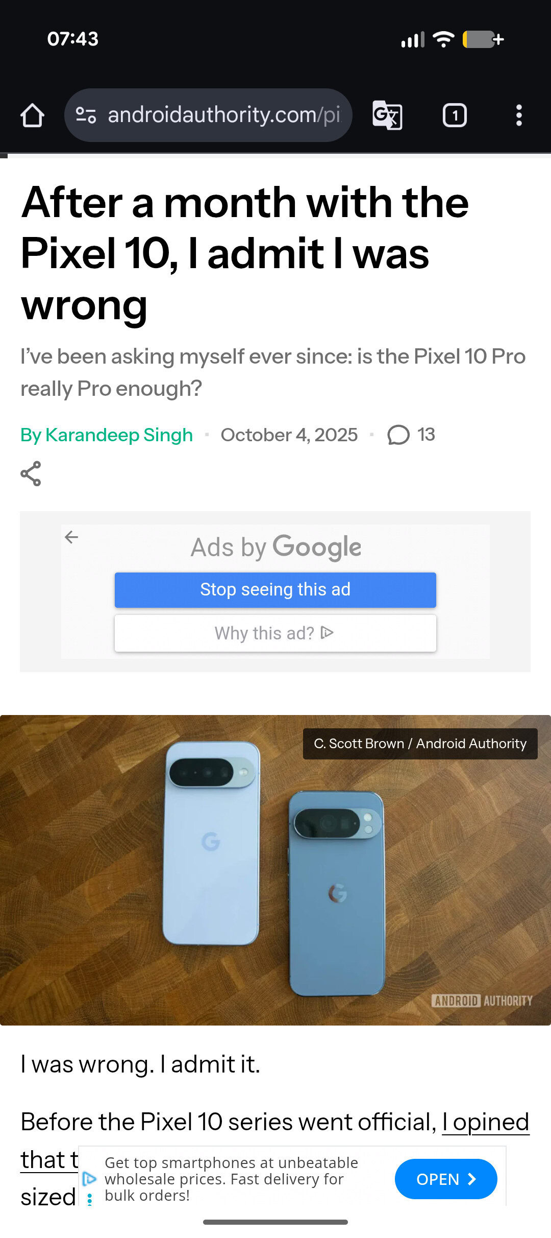 Chrome dark mode screenshot