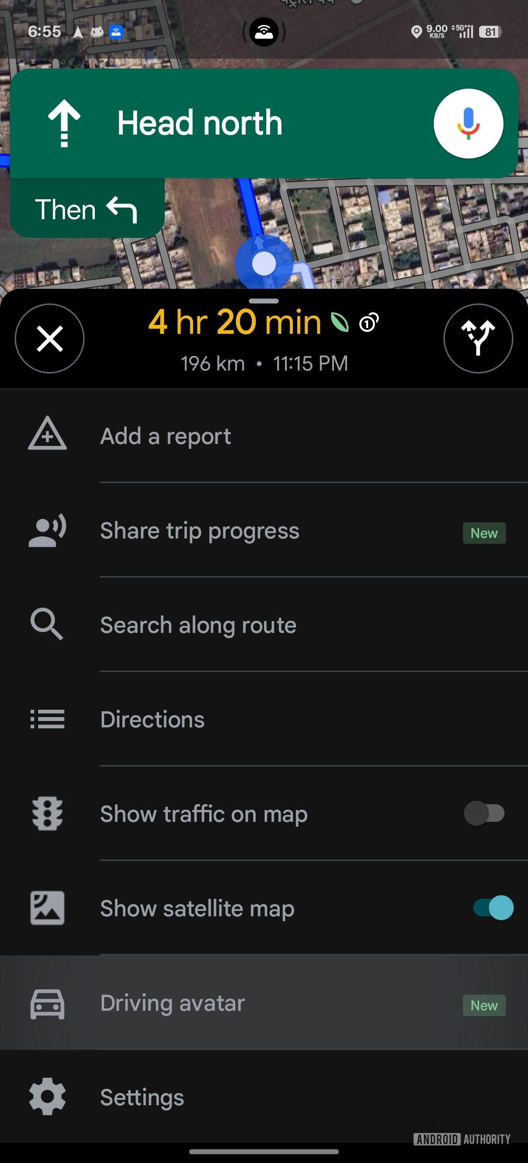 Google Maps Driving Avatar in Navigation
