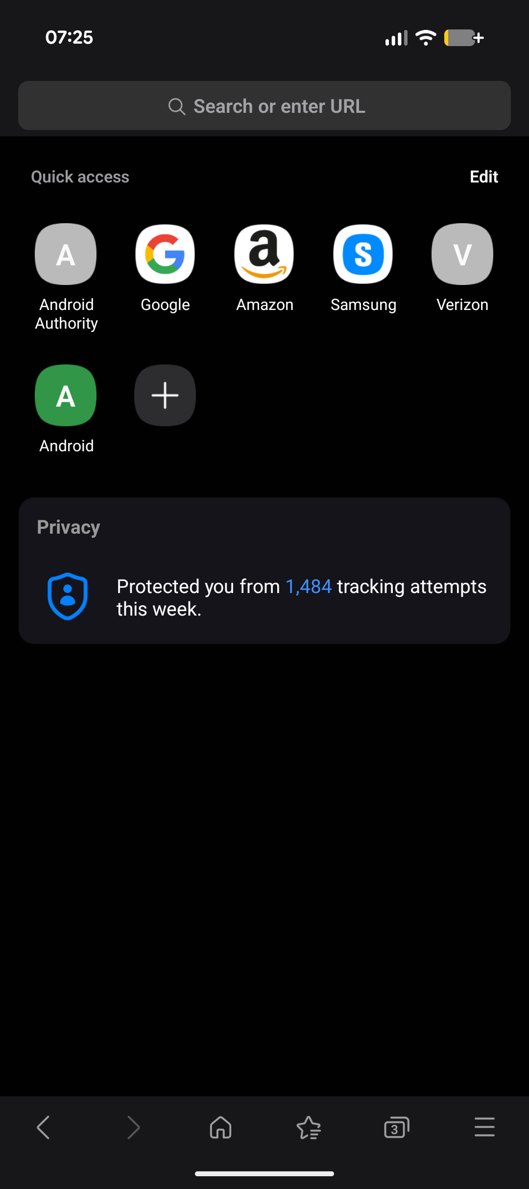 Samsung Internet screenshot
