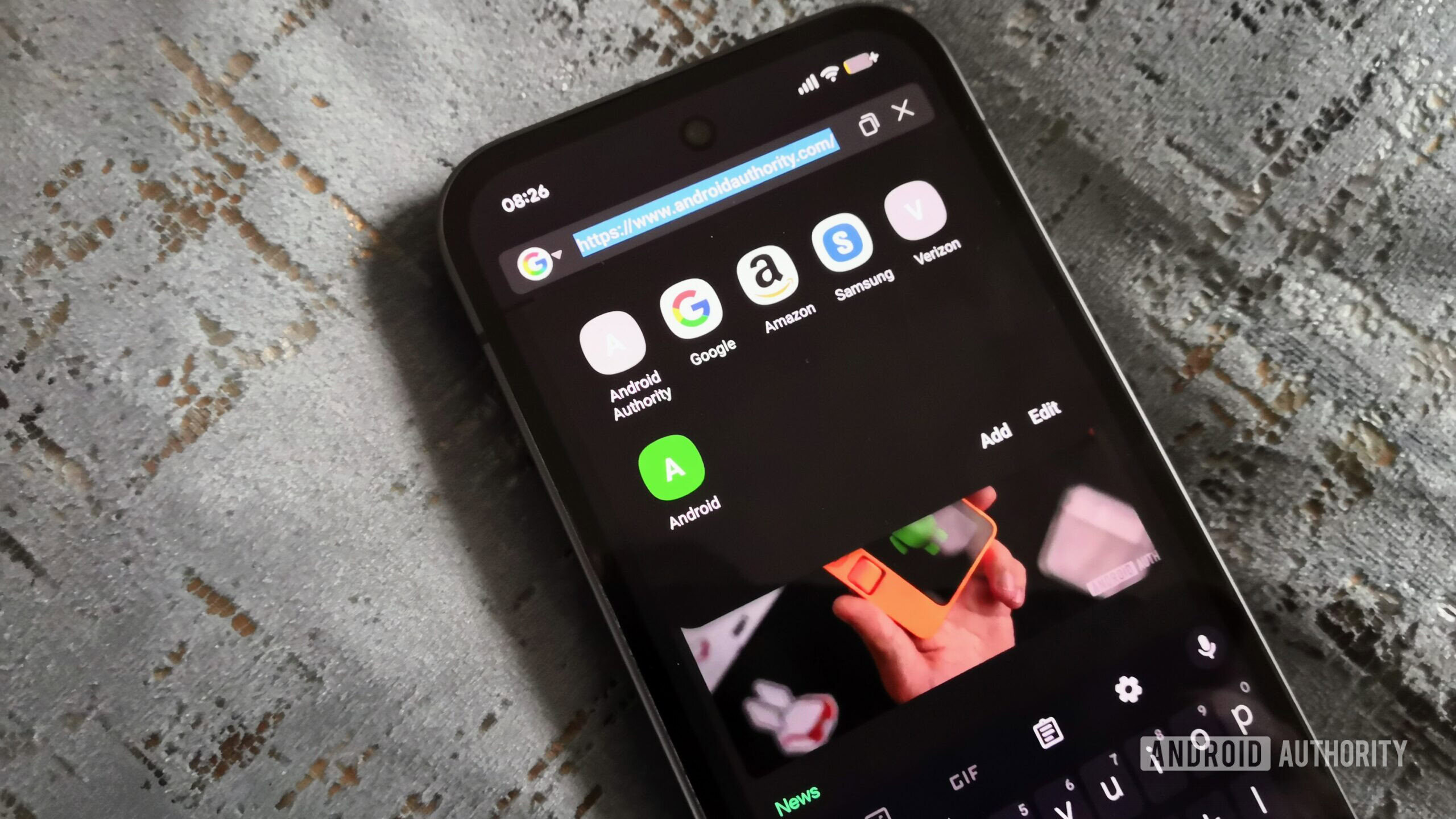 Samsung Internet search