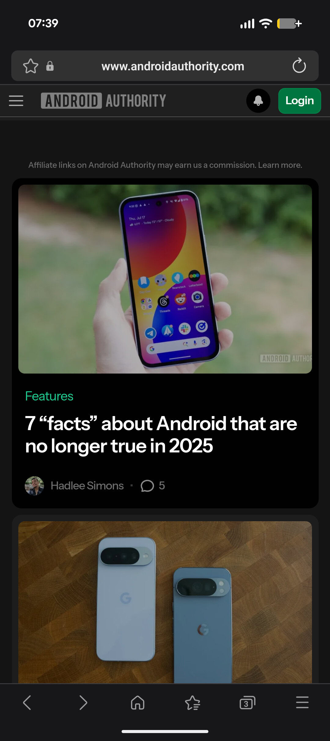 Samsung Internet toolbar screenshot