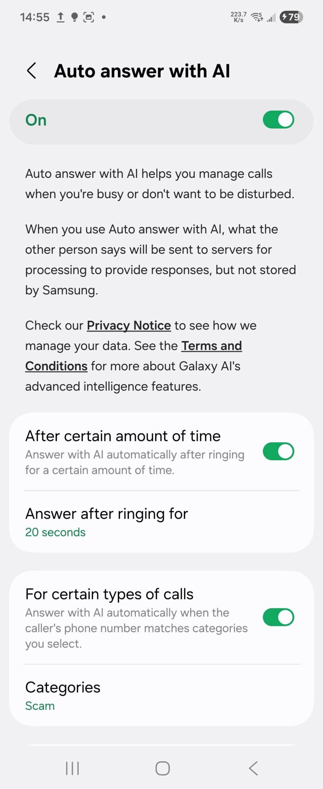 Samsung One UI 8.5 auto answer with AI GalaxyTechie 1