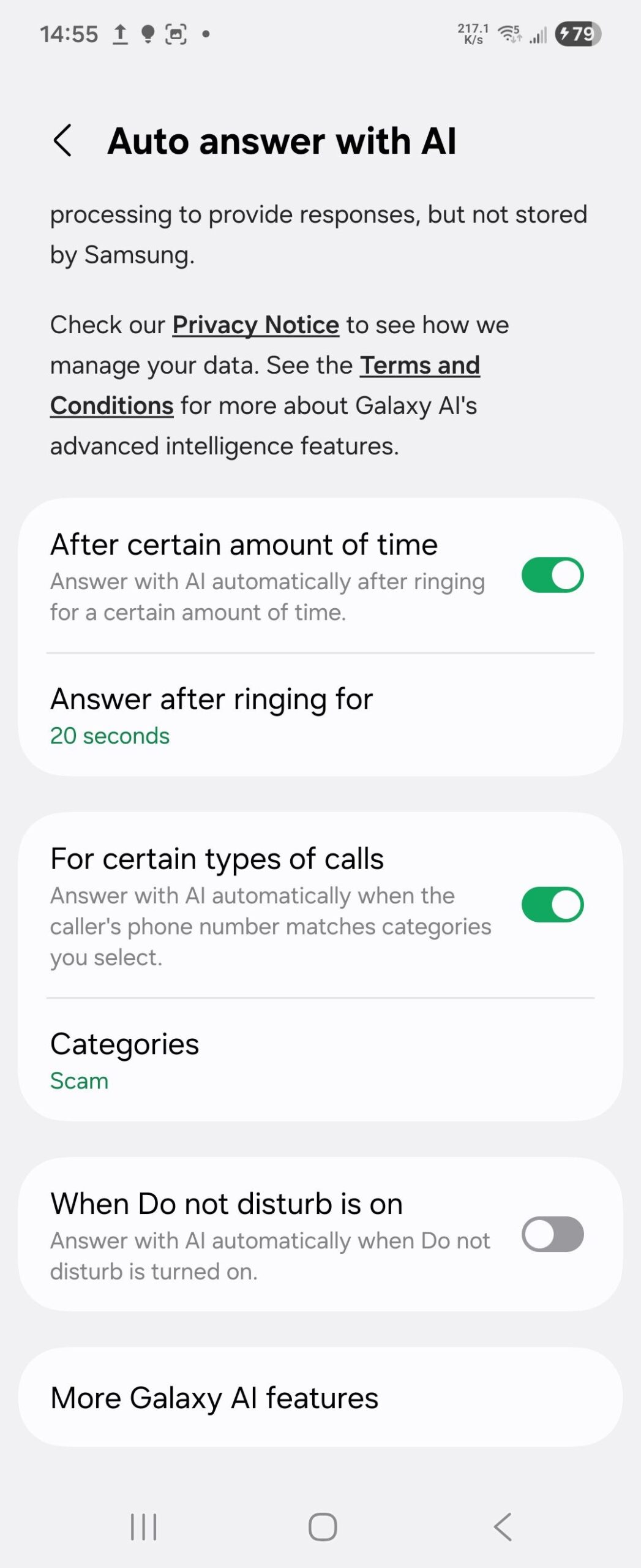 Samsung One UI 8.5 auto answer with AI GalaxyTechie 2