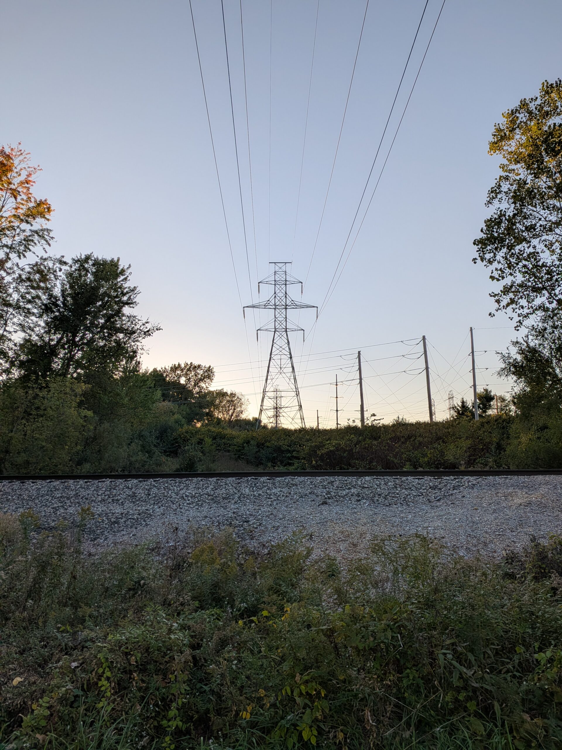 A picture of a nature trail during sunset, taken with the Pixel 10 Pro Fold.