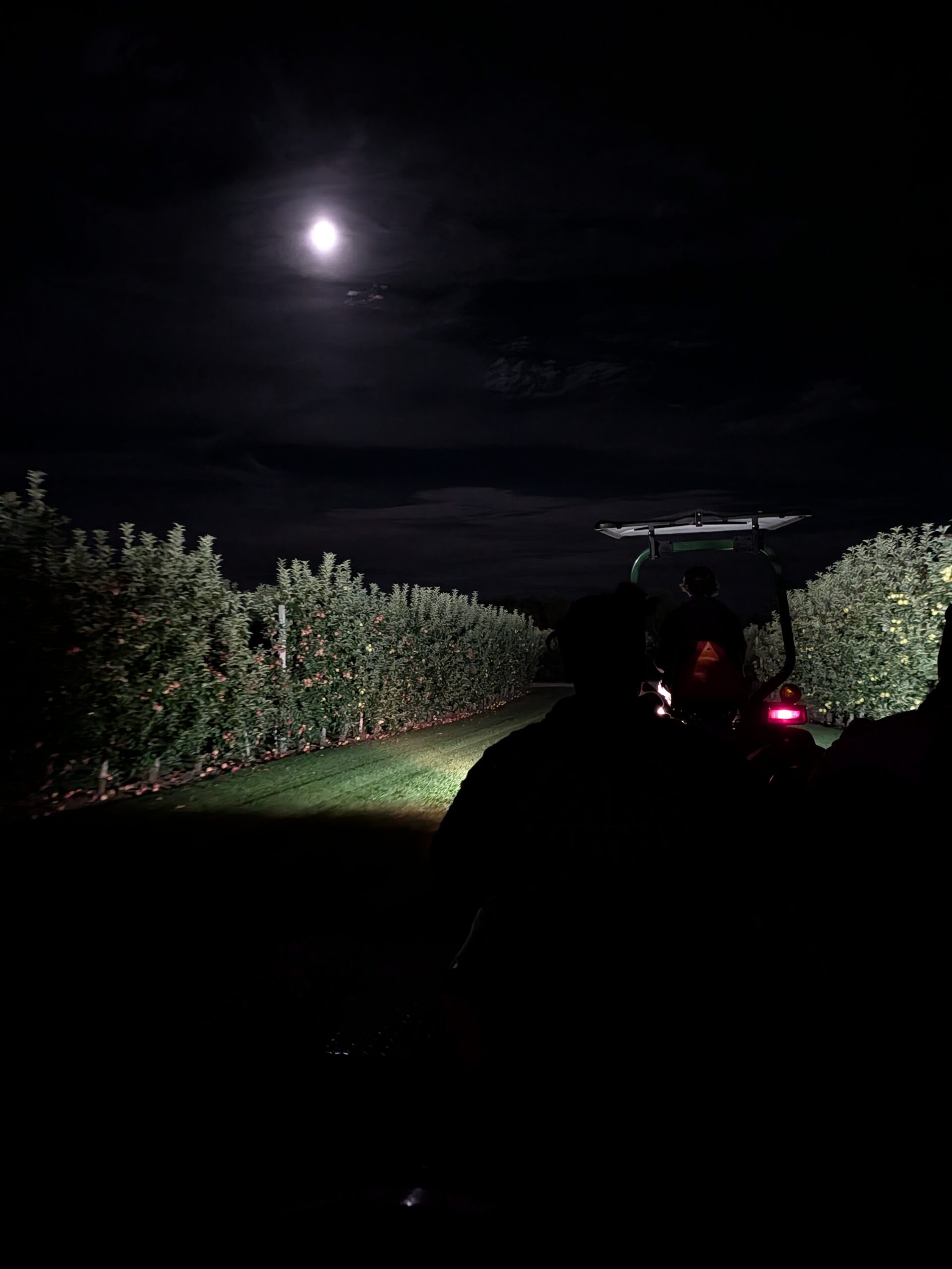 A picture during a tractor ride at night, taken with the Pixel 10 Pro Fold.