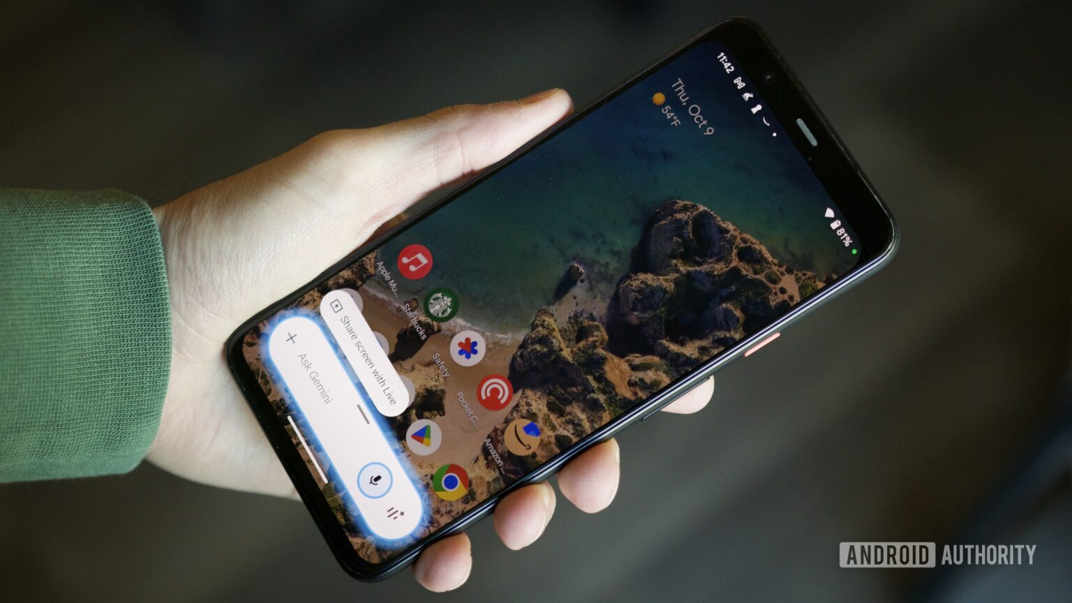 Gemini pop-up on the Google Pixel 4.