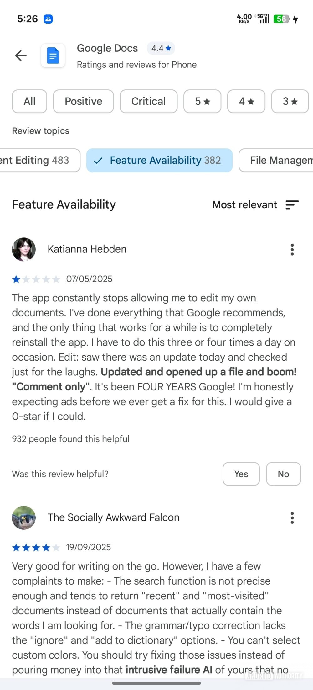 The Play Store is now serving AI-generated app review summaries ...