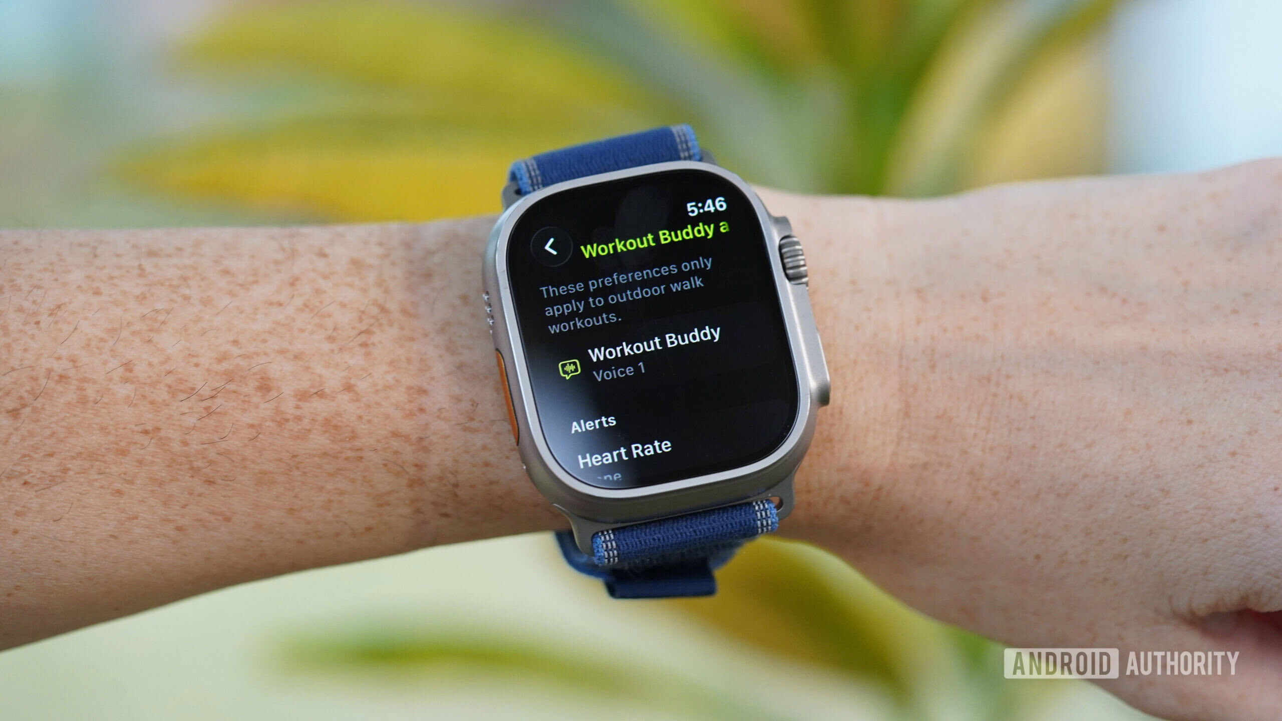 An Apple Watch Ultra 3 user accesses Workout Buddy.