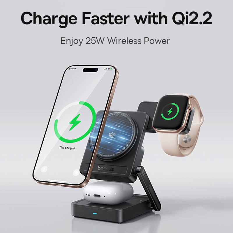 Baseus PicoGo AF21 Portable 3 in 1 Qi2.2 Magnetic Wireless Charger 35W