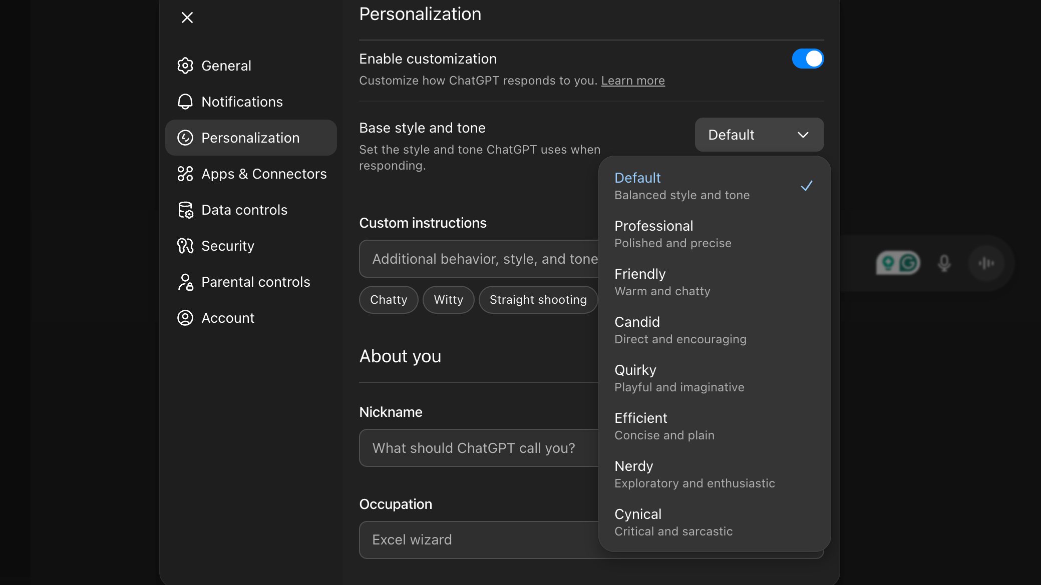 ChatGPT 5 1 personalities ChatGPT 5 1 personalities