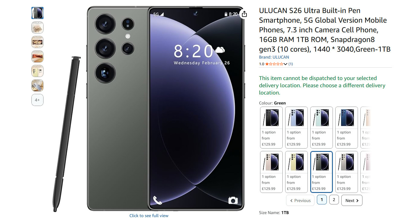 Galaxy S26 Ultra clone ULUCAN amazon