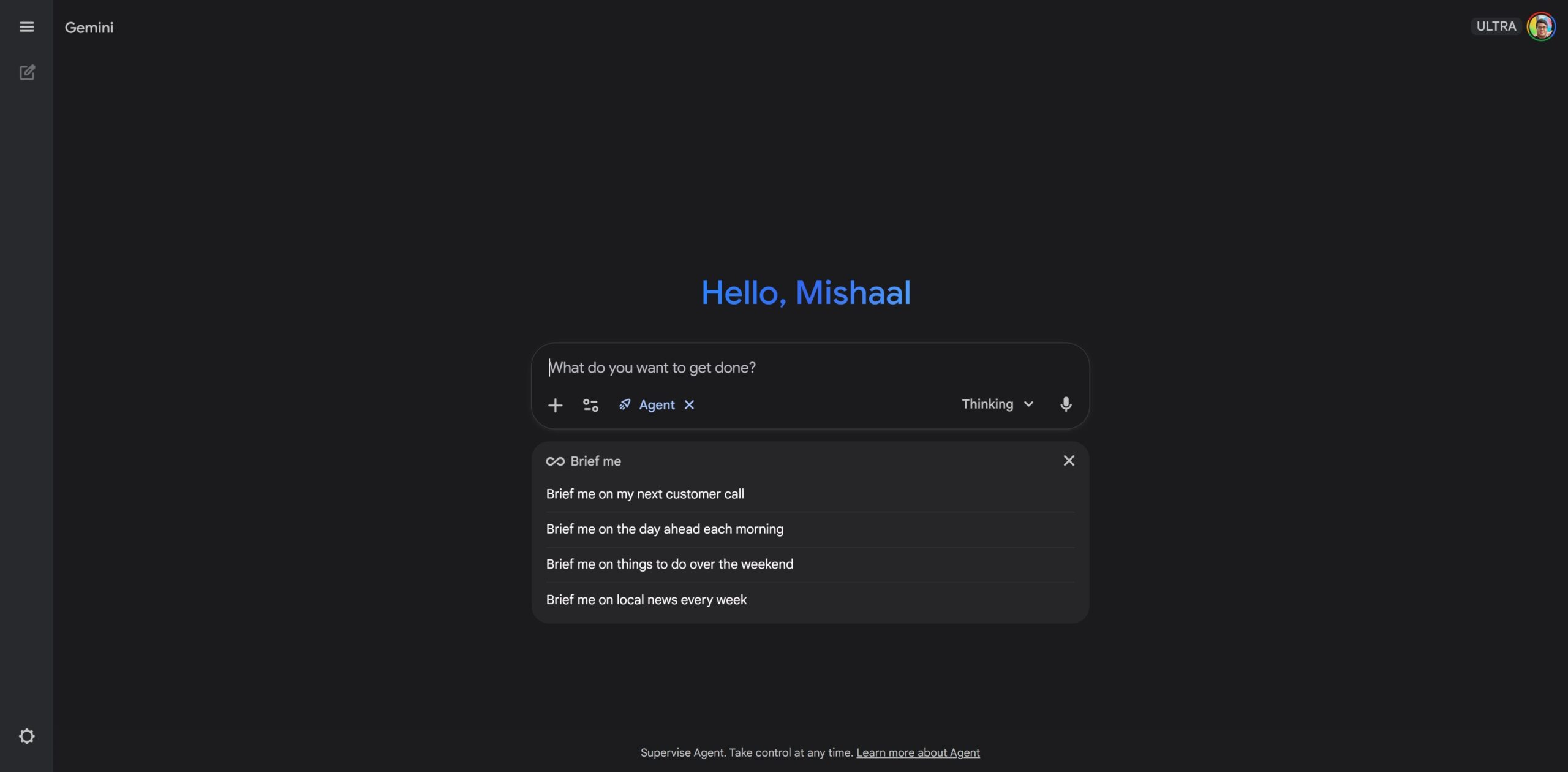 Gemini Agent brief me chip