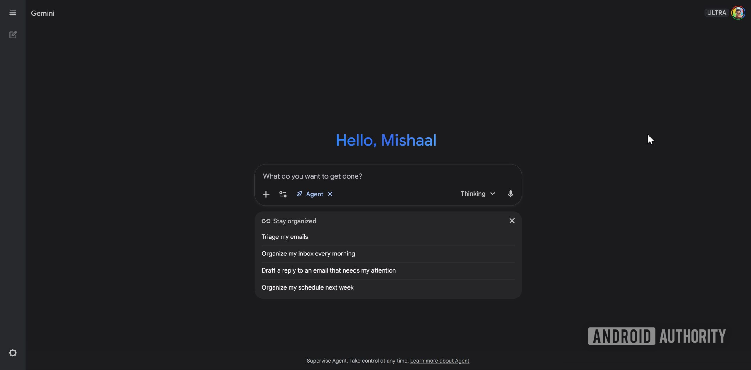 Gemini Agent stay organized chip