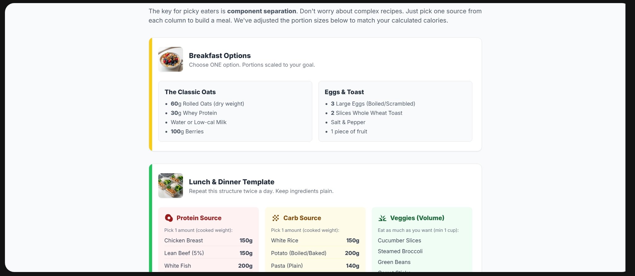Gemini Dynamic View meals