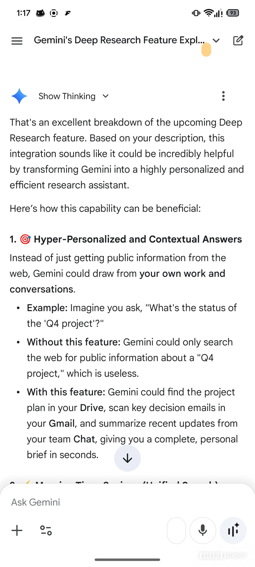 Gemini Jump to bottom button