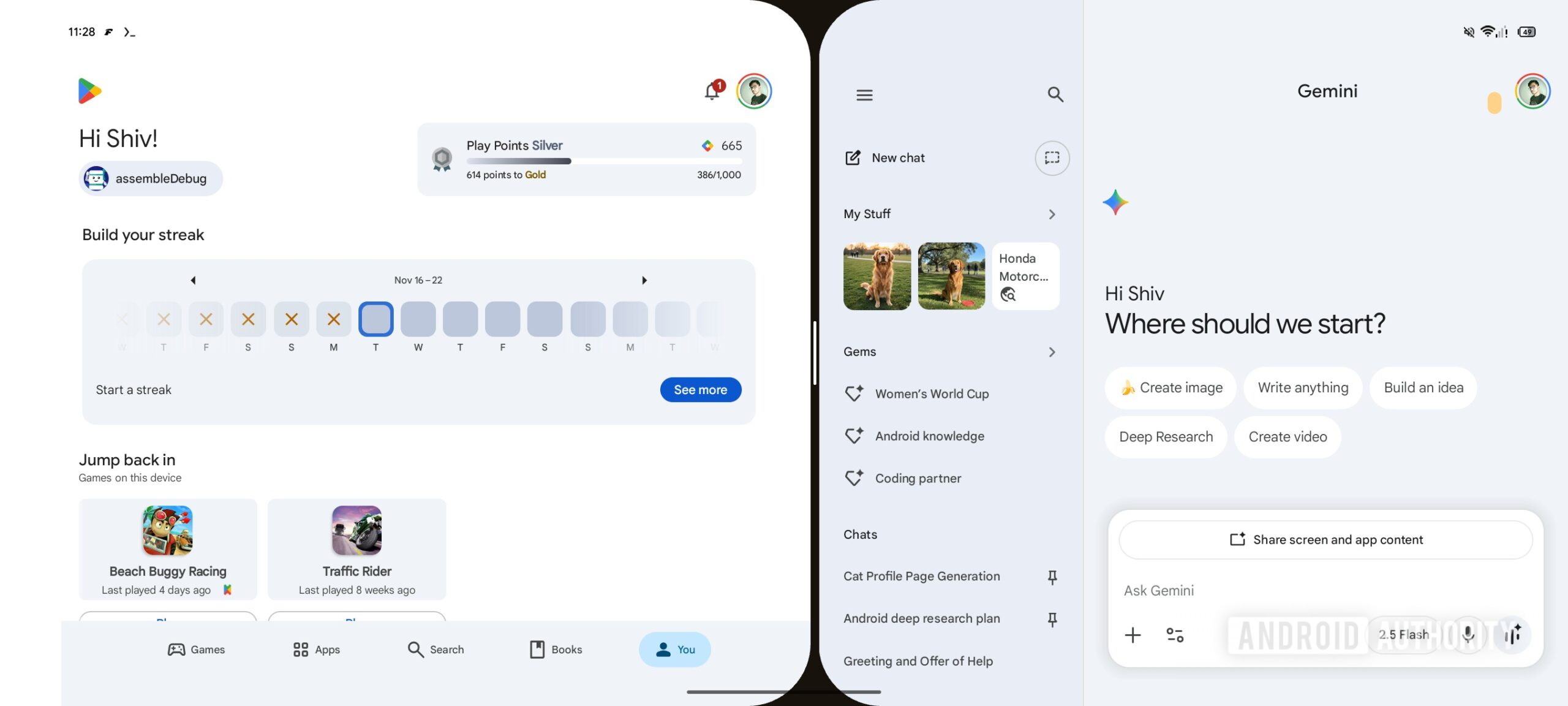 Gemini share split screen